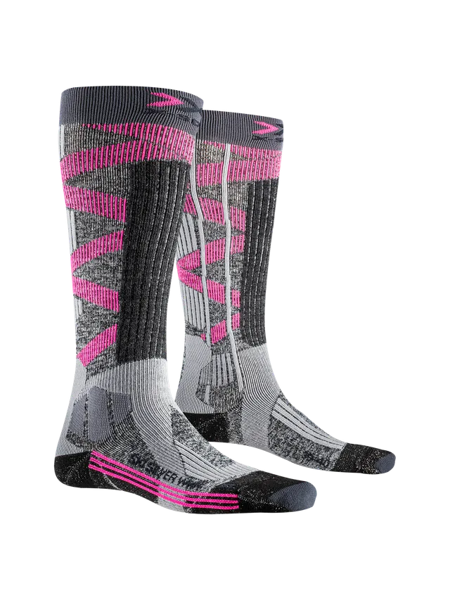x-socks-ski-silver-4-0-damen-skisocken-grau-pink-39-40-stabil image 1