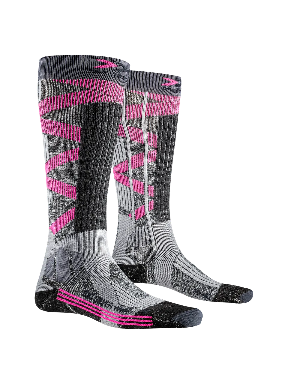 x-socks-ski-silver-4-0-damen-skisocken-grau-pink-39-40-stabil image 1