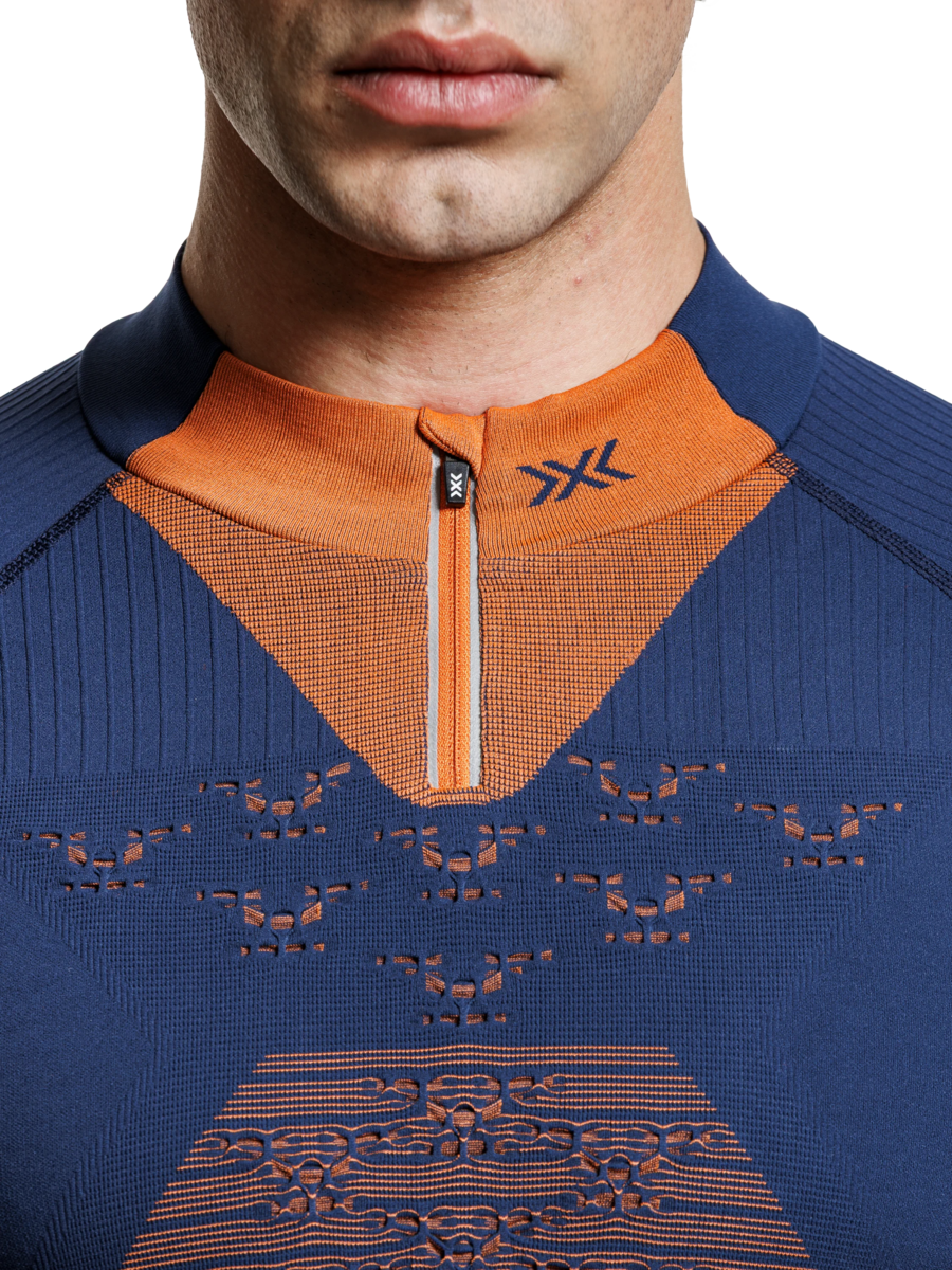 x-socks-energy-accumulator-light-shirt-ls-half-zip-marine-orange image 3