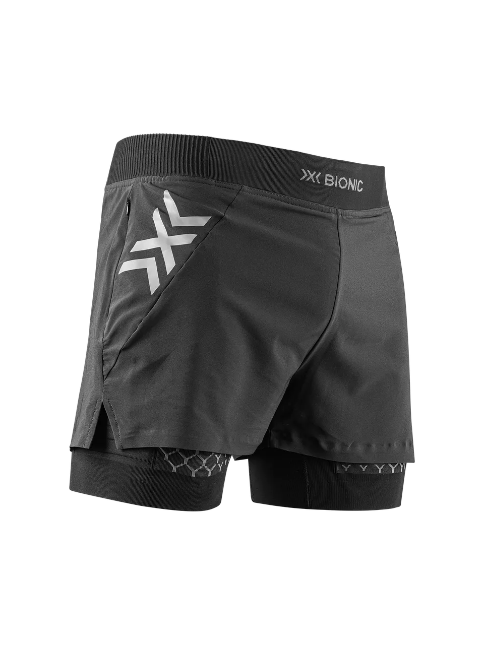 x-socks-twyce-race-2in1-shorts-herren-schwarz-laufhose image 1