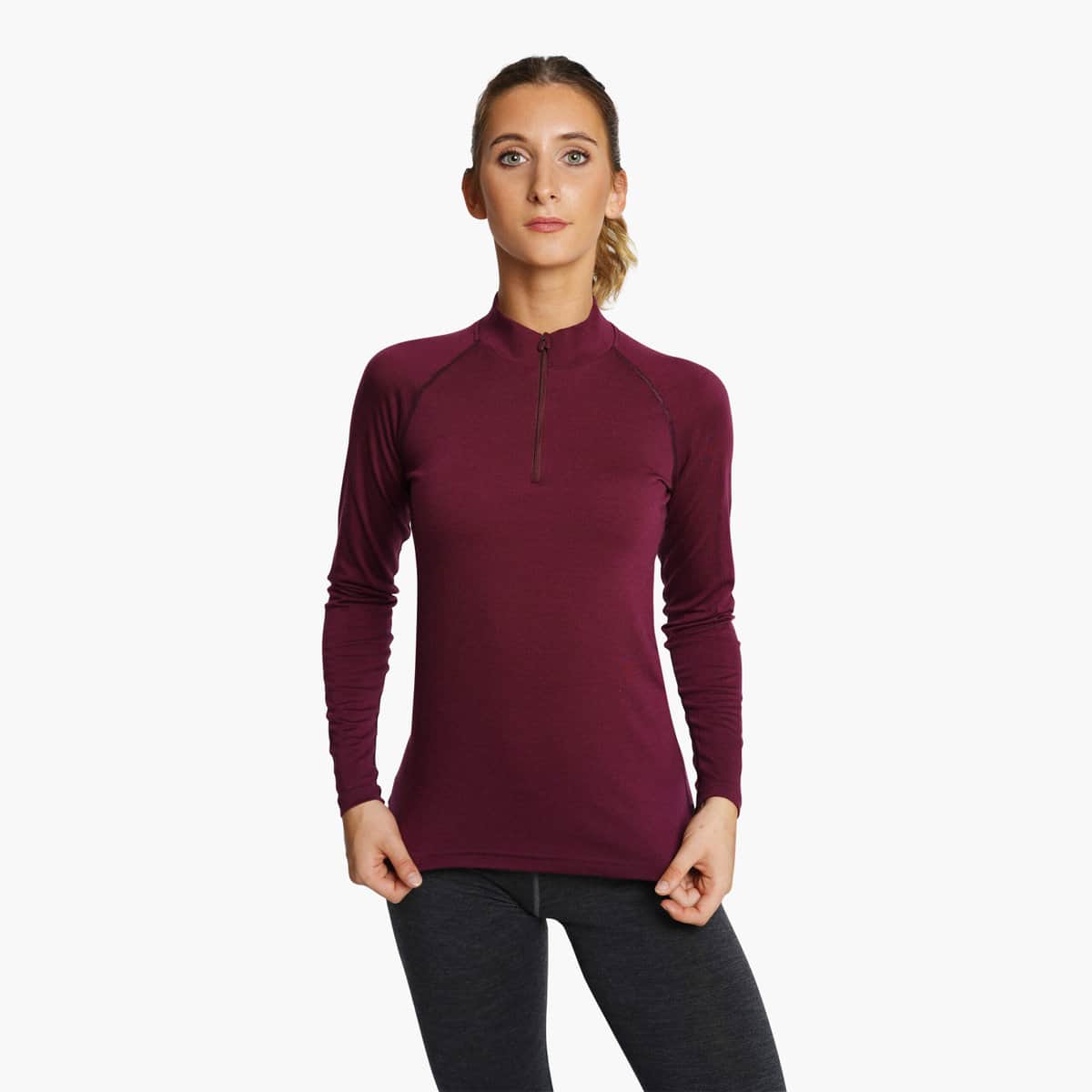wundersocks-azila-merino-langarmshirt-damen-zip-midlayer image 3