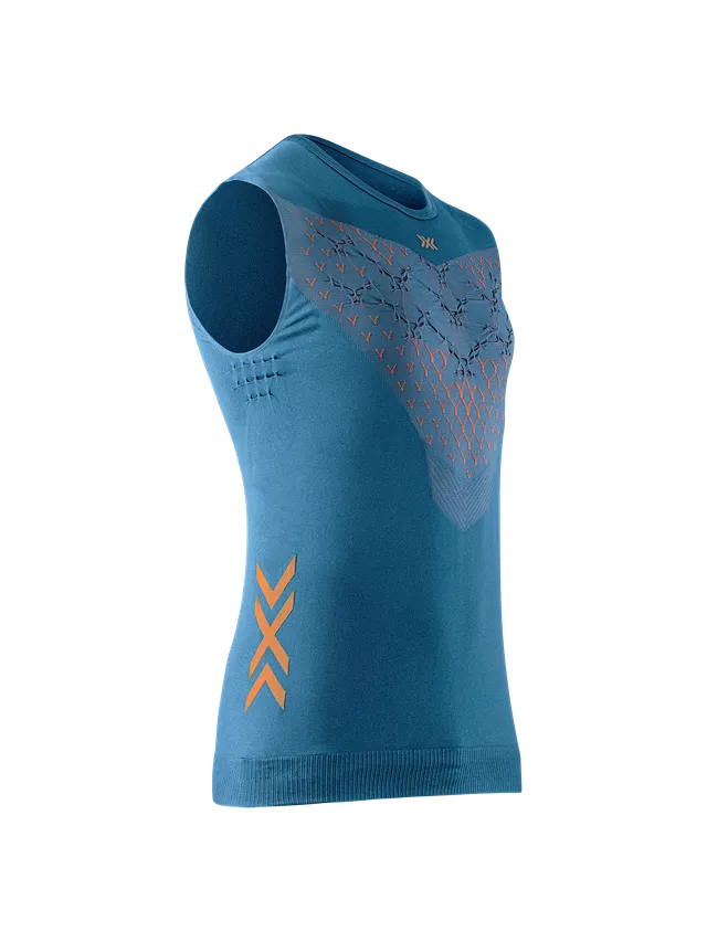 x-bionic-twyce-run-singlet-herren-mineral-blue-orange image 1