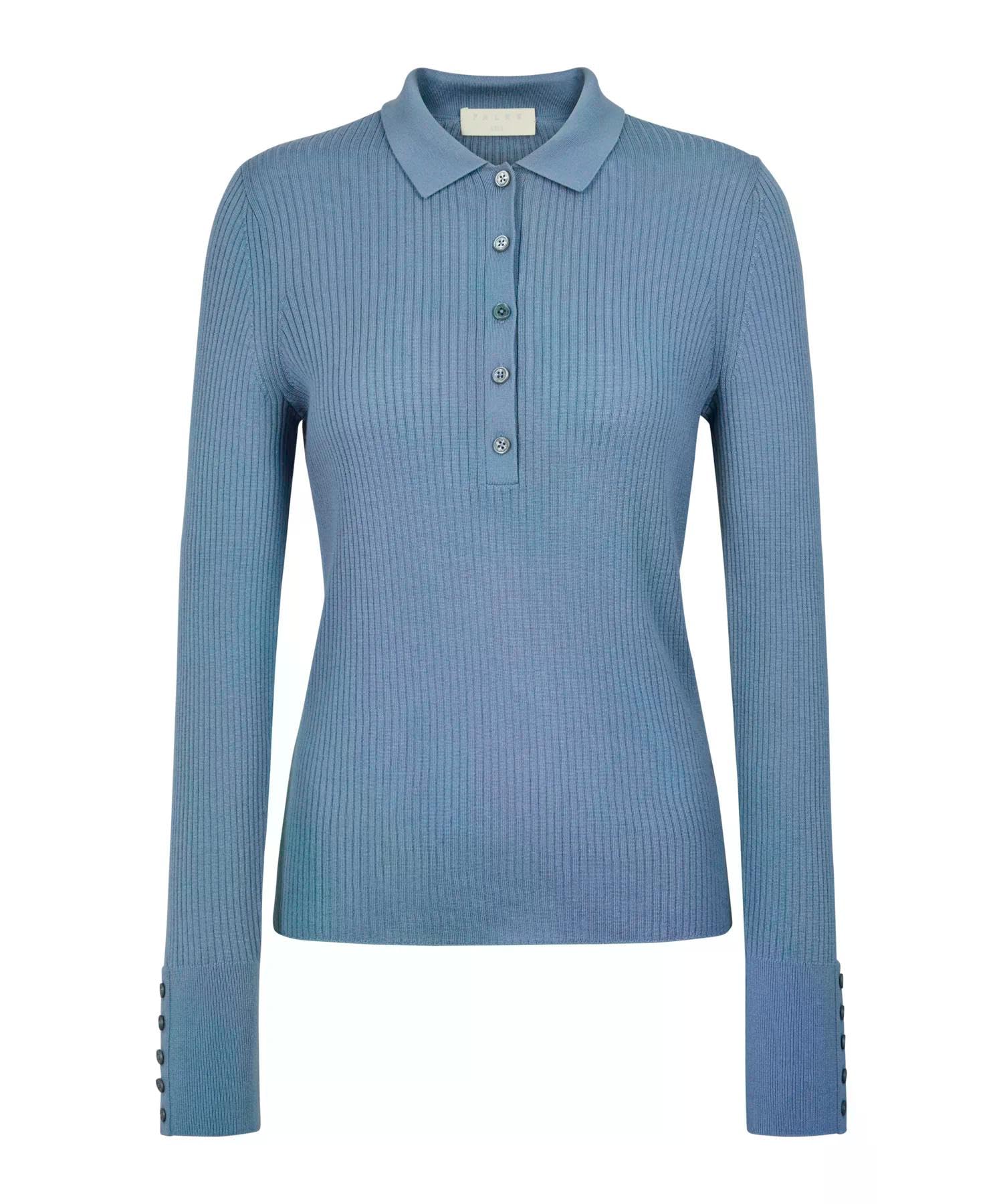 falke-favorites-merino-ultrafine-poloshirt-blau-leicht image 7