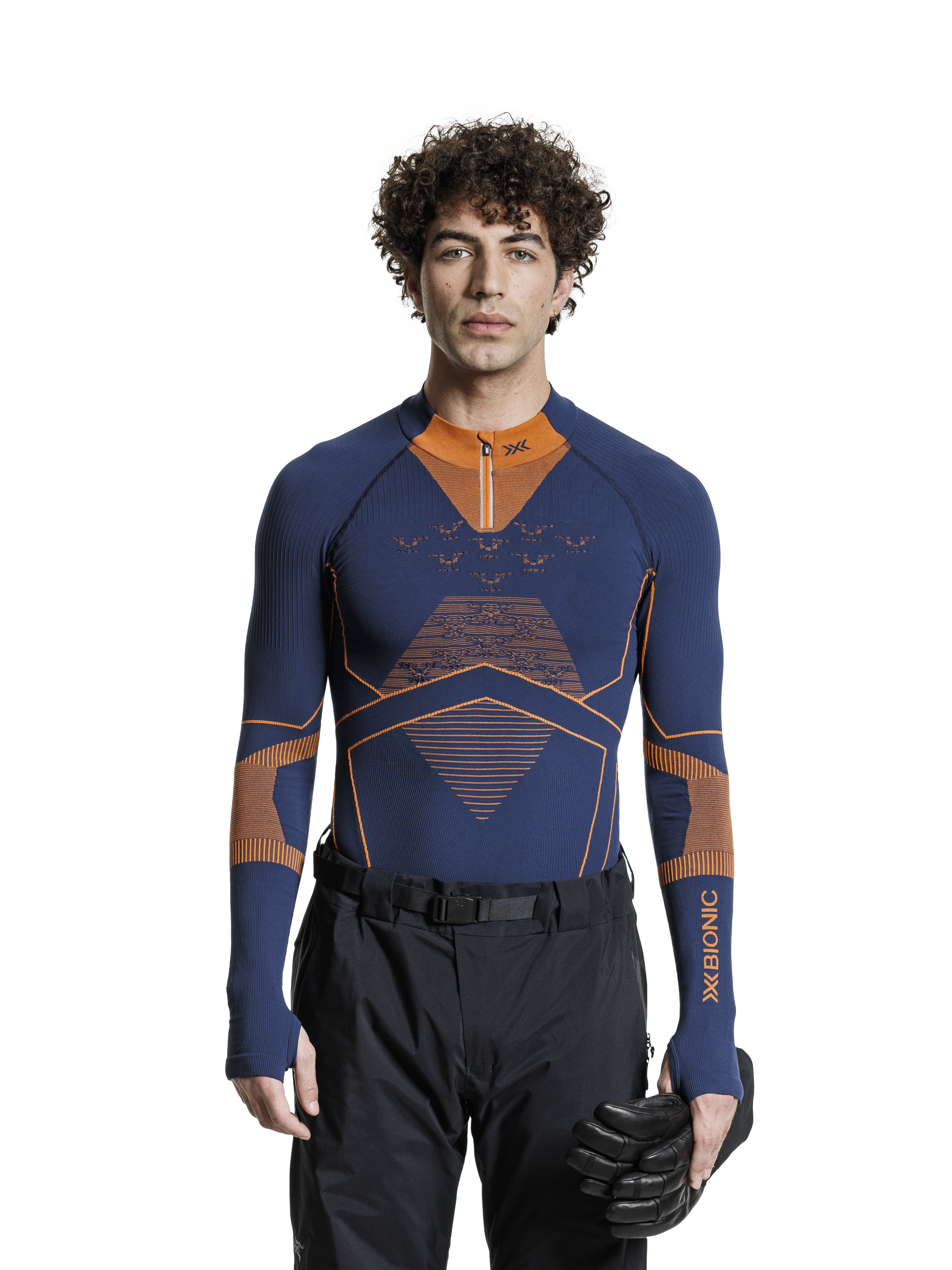 x-socks-energy-accumulator-light-shirt-ls-half-zip-marine-orange image 7