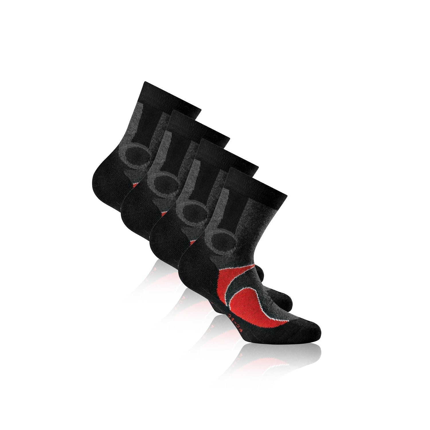rohner-trekking-kids-wandersocken-10er-pack-rot-wolle image 1