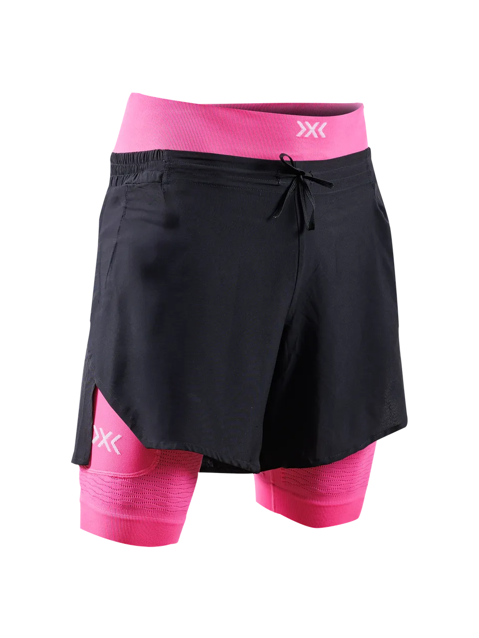 x-bionic-effektor-2in1-shorts-laufshorts-herren-x-black-neo-pink image 1