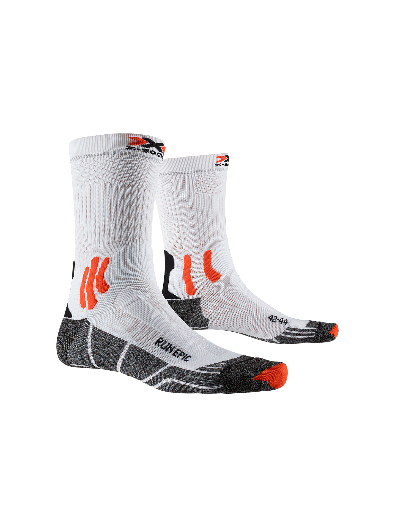 x-socks-run-epic-laufsocken-white-orange-gr-e-42-44-atmungsaktiv image 1
