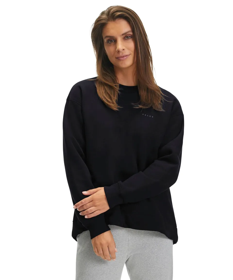 falke-cotton-touch-basic-sweatshirt-damen-blau-weich image 1