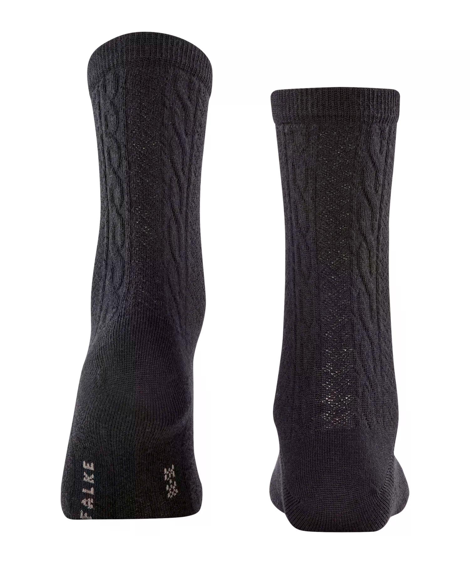 falke-family-declivity-socken-schwarz-39-42-wollsocken-zopfmuster image 2