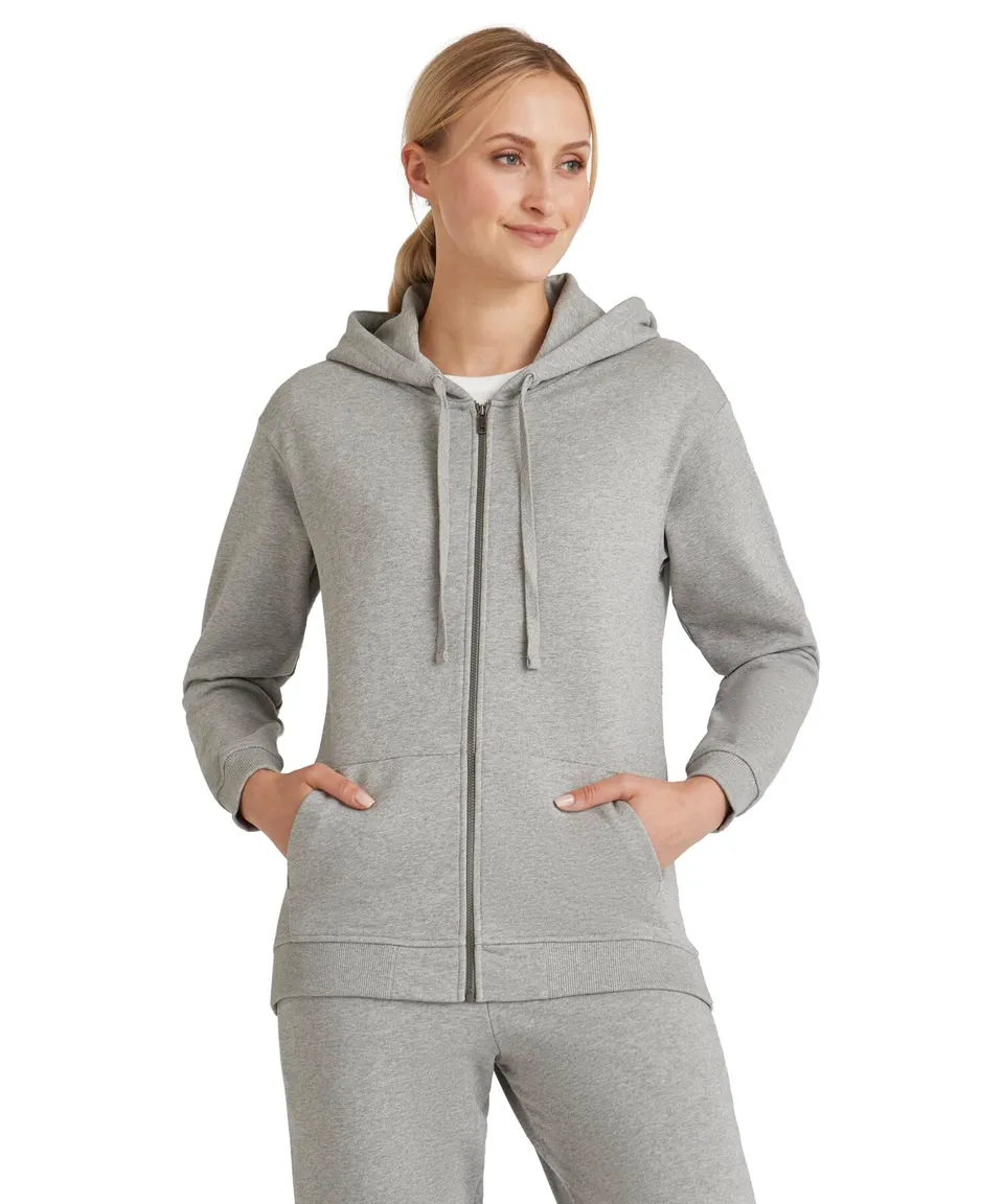 falke-cotton-touch-sweat-zip-jacke-xl-grau-bio-baumwolle image 1