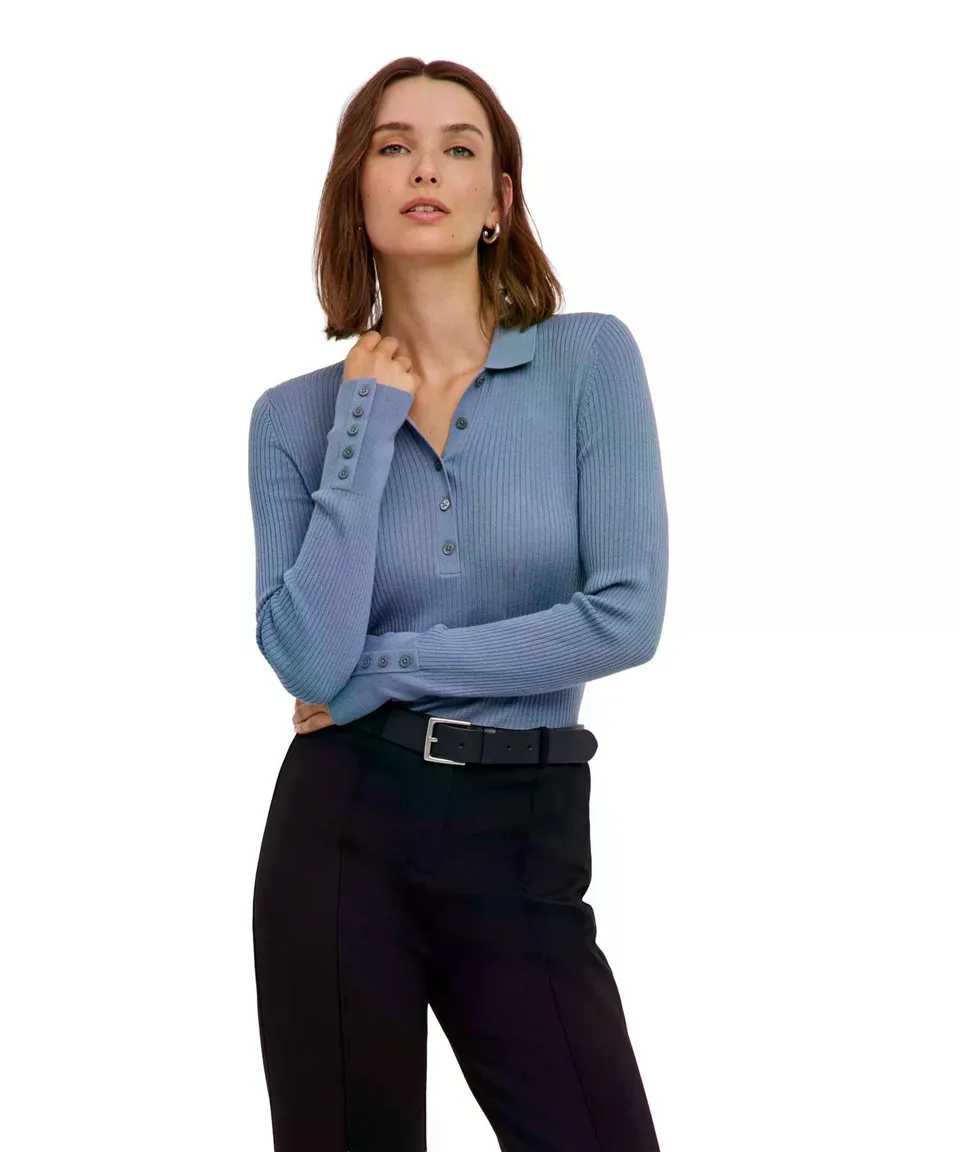 falke-favorites-merino-ultrafine-poloshirt-blau-leicht image 1