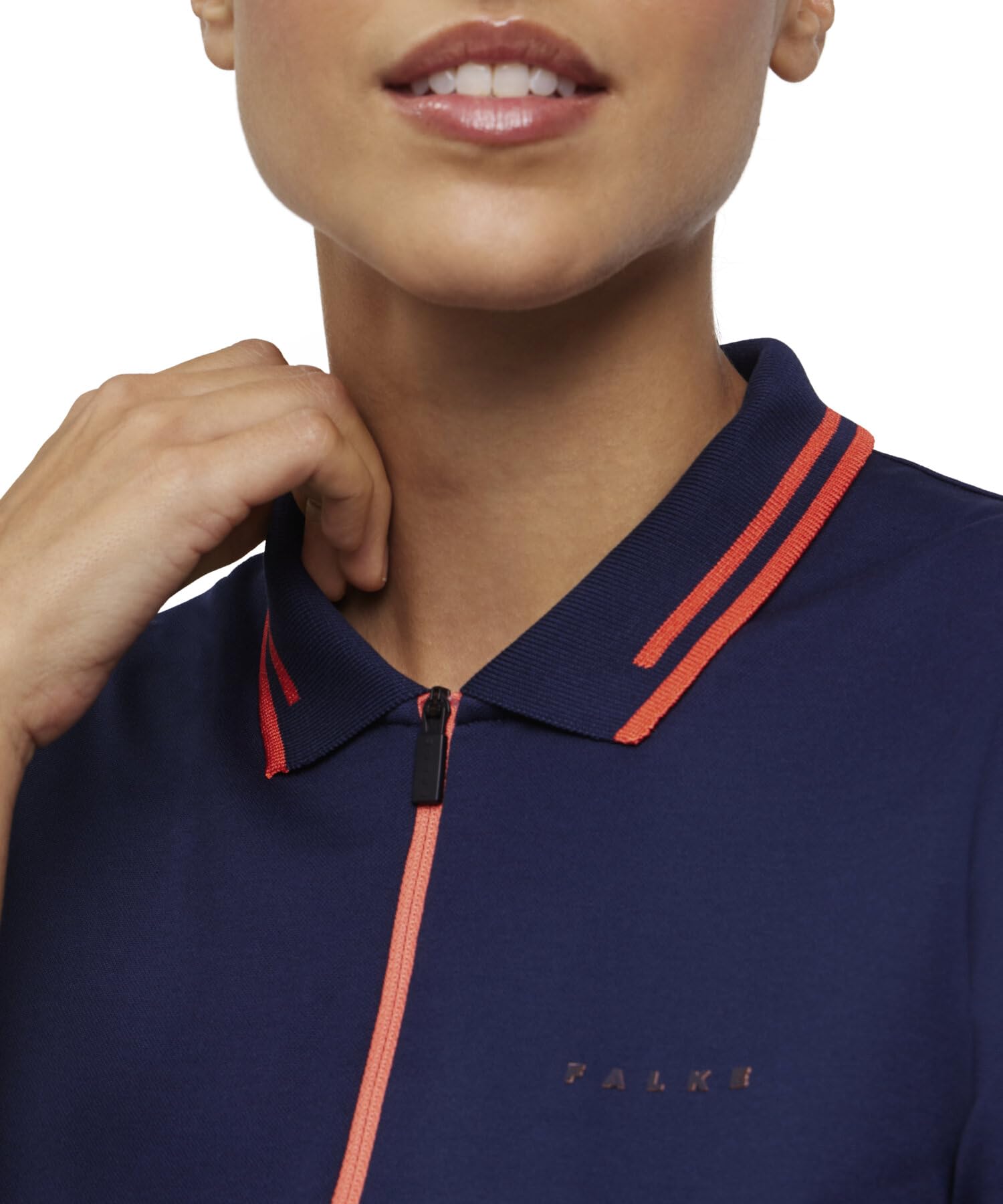 falke-golf-polo-shirt-damen-wei-regular-pique-mit-zip image 3