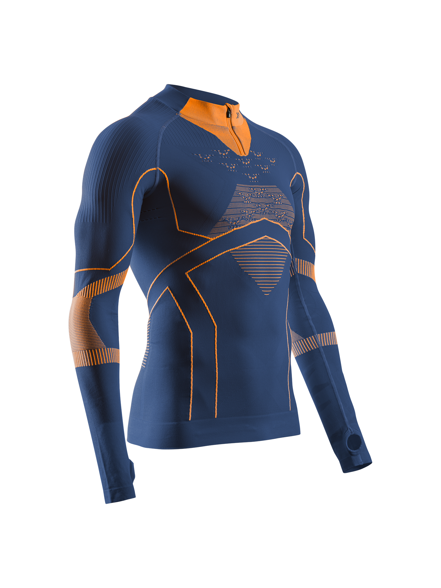 x-socks-energy-accumulator-light-shirt-ls-half-zip-marine-orange image 1