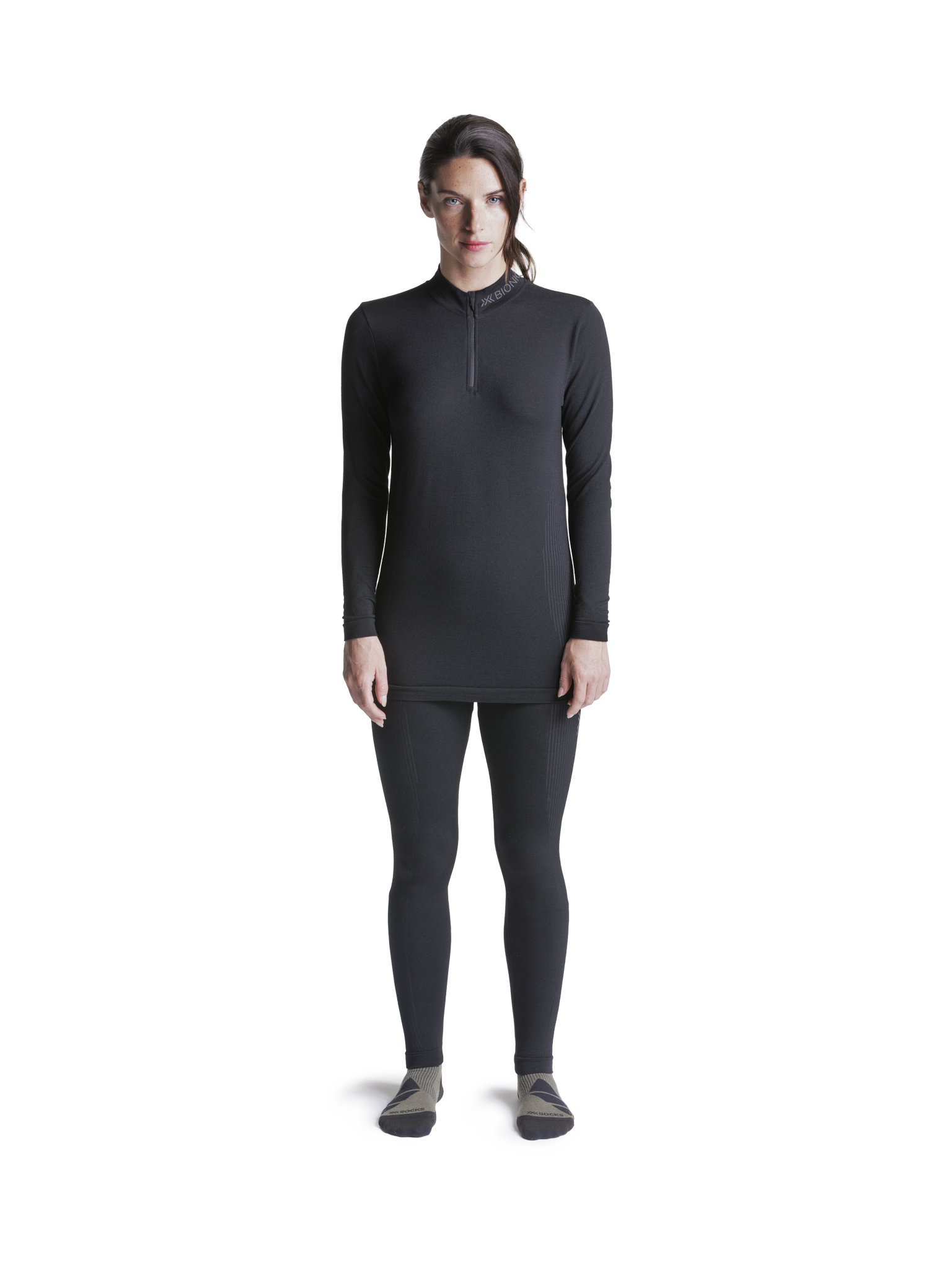 x-bionic-mightywool-shirt-1-2-zip-merino-x-black-damen image 3