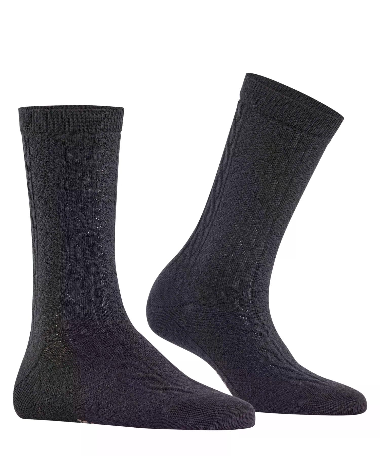 falke-family-declivity-socken-schwarz-39-42-wollsocken-zopfmuster image 4