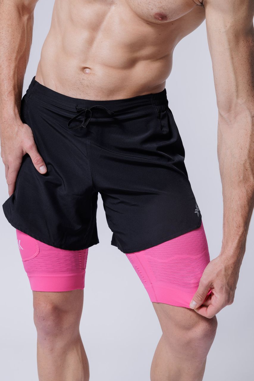 x-bionic-effektor-2in1-shorts-laufshorts-herren-x-black-neo-pink image 4