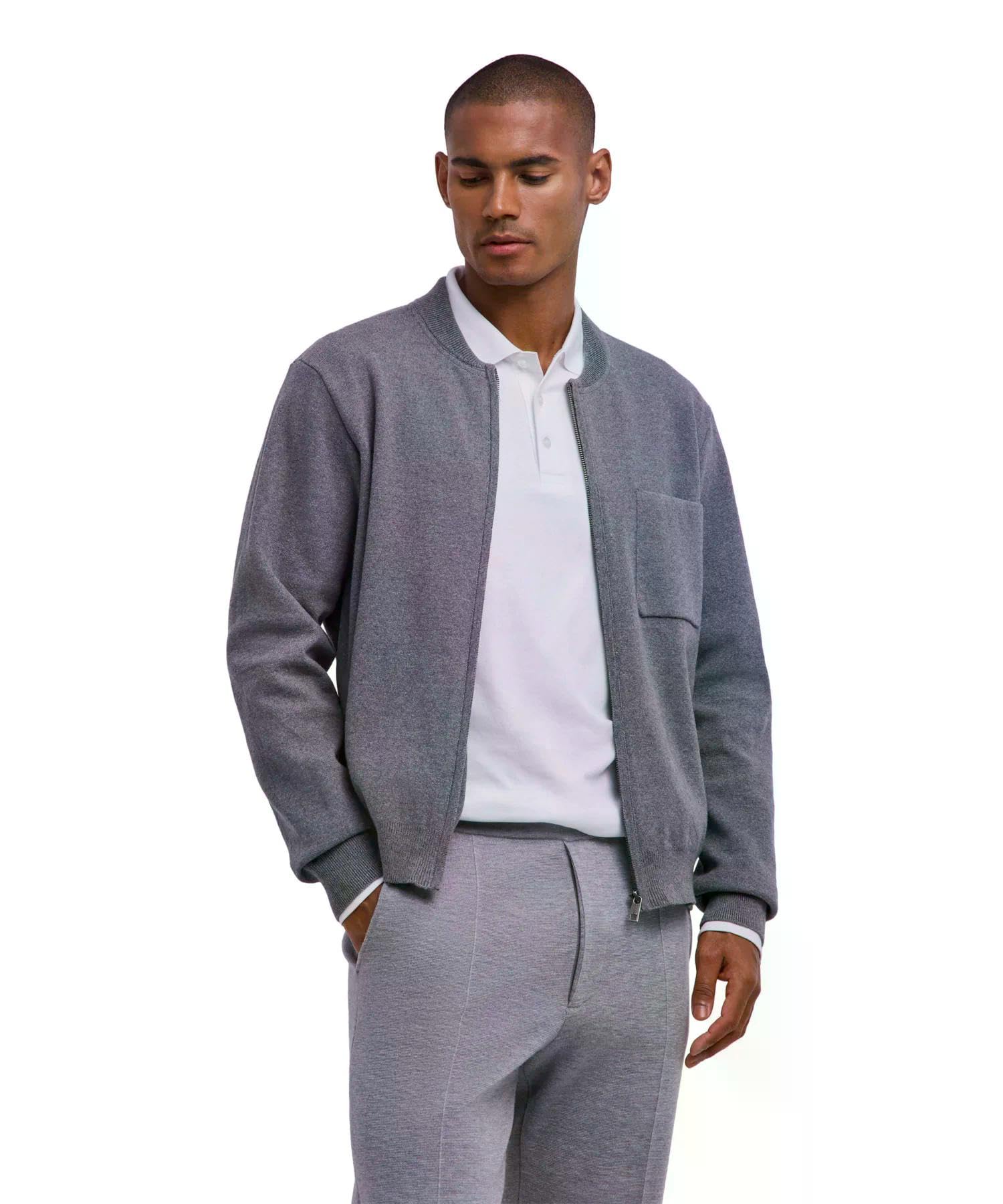 falke-cotton-touch-milano-zip-strickjacke-herren-blau-m image 8