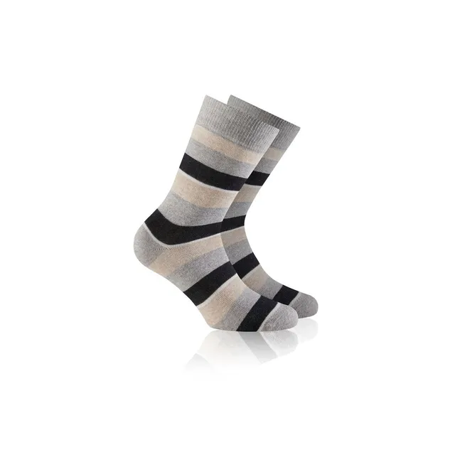 rohner-fashion-socken-gray-striped-grau-gestreift-temperaturausgleichend image 1