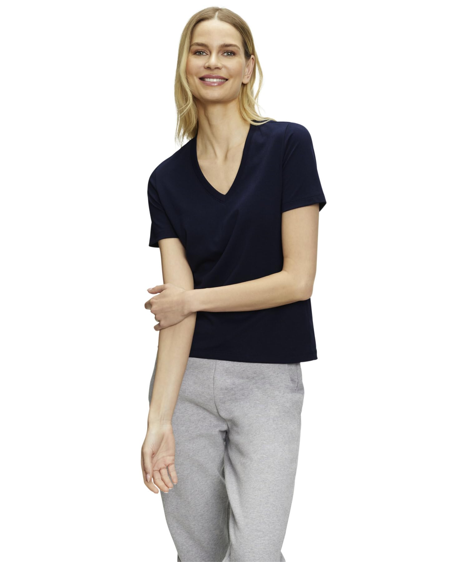 falke-true-motion-basic-v-neck-t-shirt-damen-wei-baumwolle image 5