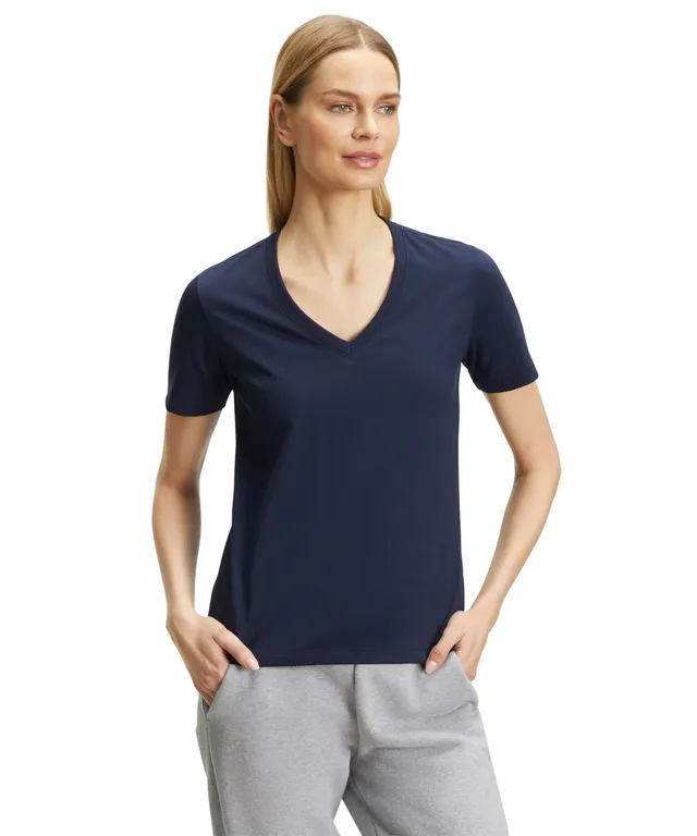 falke-true-motion-basic-v-neck-t-shirt-damen-wei-baumwolle image 1
