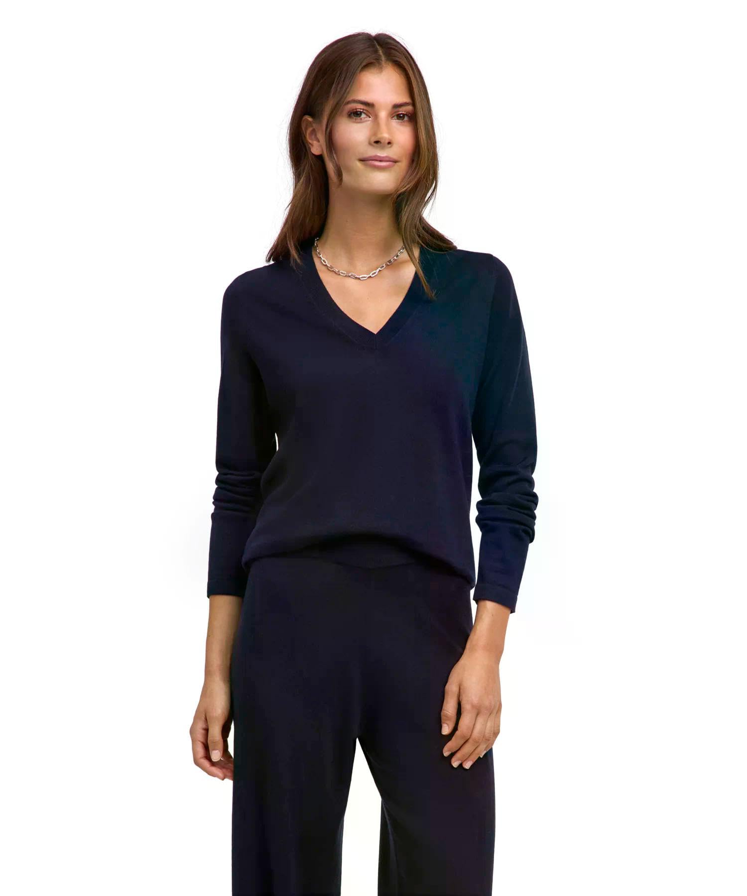 falke-cotton-touch-pullover-schwarz-merinowolle-v-ausschnitt image 8