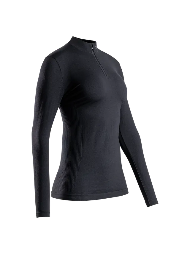 x-bionic-mightywool-shirt-1-2-zip-merino-x-black-damen image 1