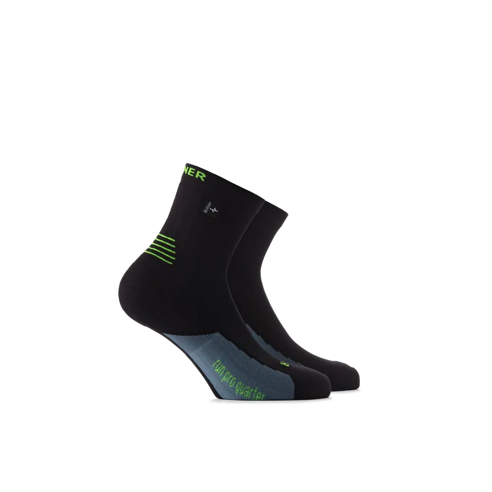 rohner-run-pro-quarter-laufsocken-schwarz-39-41-atmungsaktiv image 1