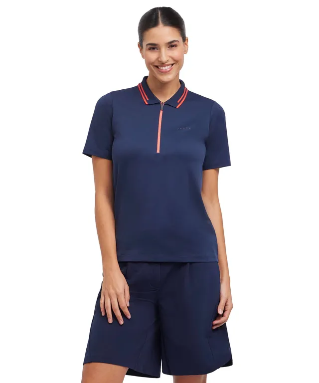 falke-golf-polo-shirt-damen-wei-regular-pique-mit-zip image 1