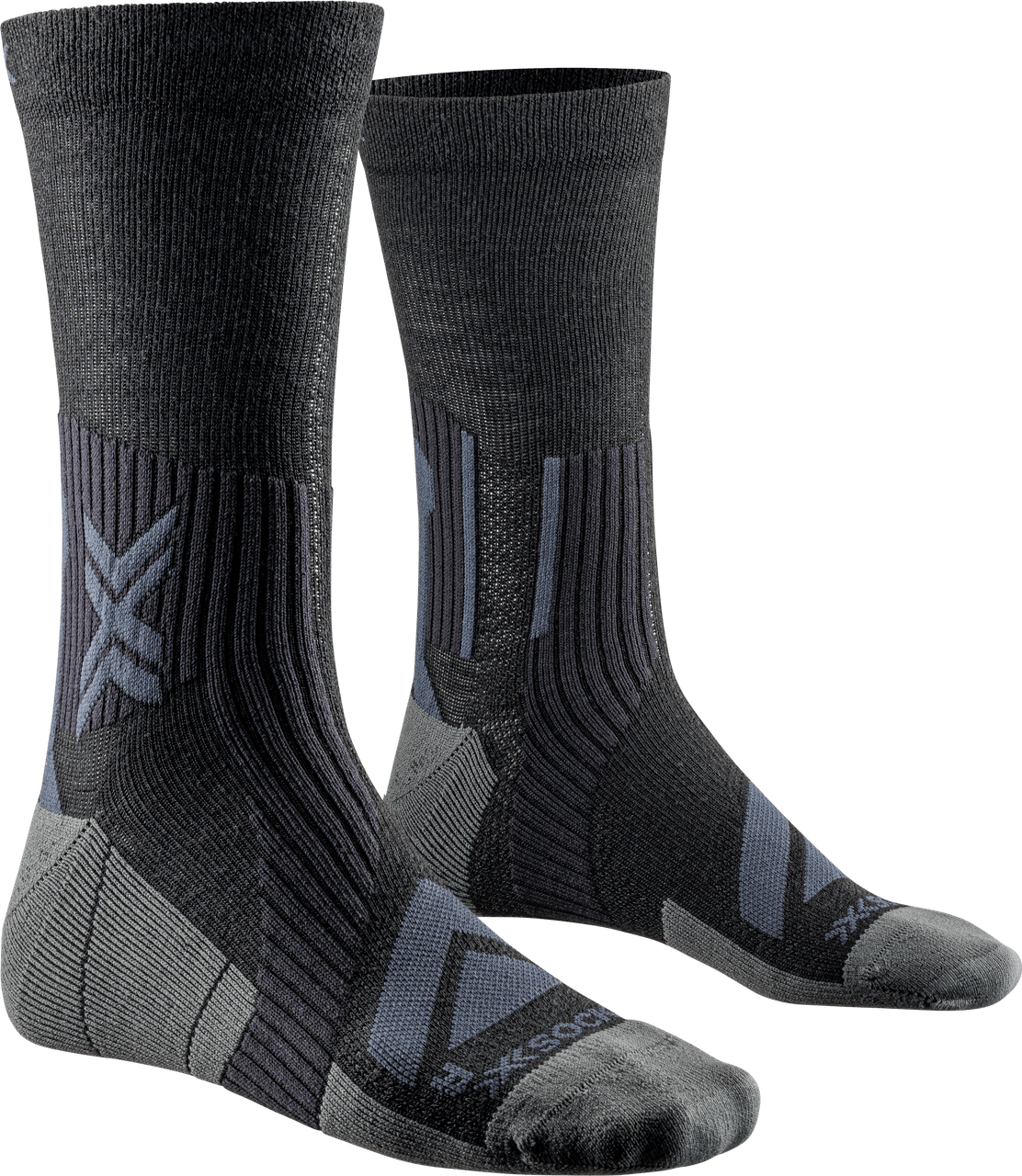 x-socks-bike-expert-merino-crew-radsocken-black-charcoal-42-44 image 2