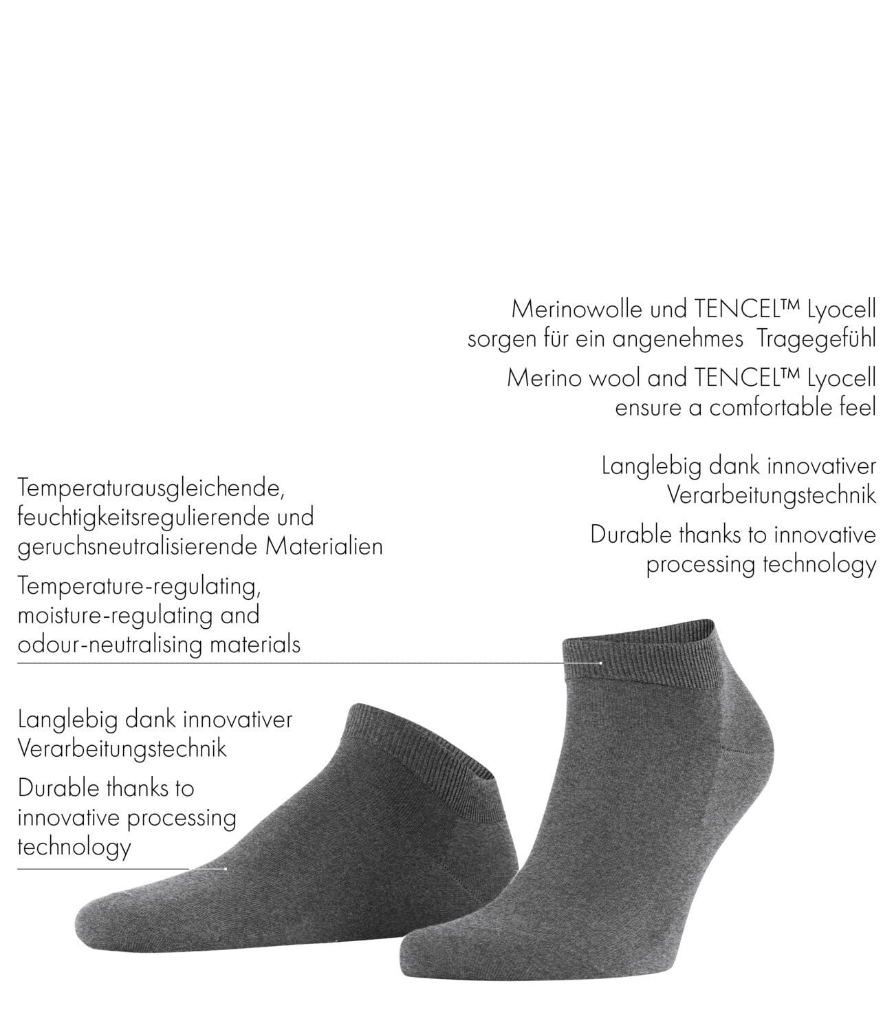 falke-climawool-sneakersocken-herren-schwarz-43-44-merino image 3