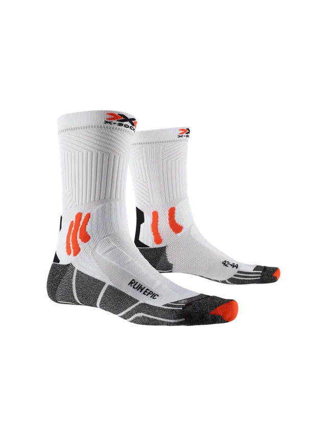 x-socks-run-epic-laufsocken-white-orange-gr-e-42-44-atmungsaktiv image 1