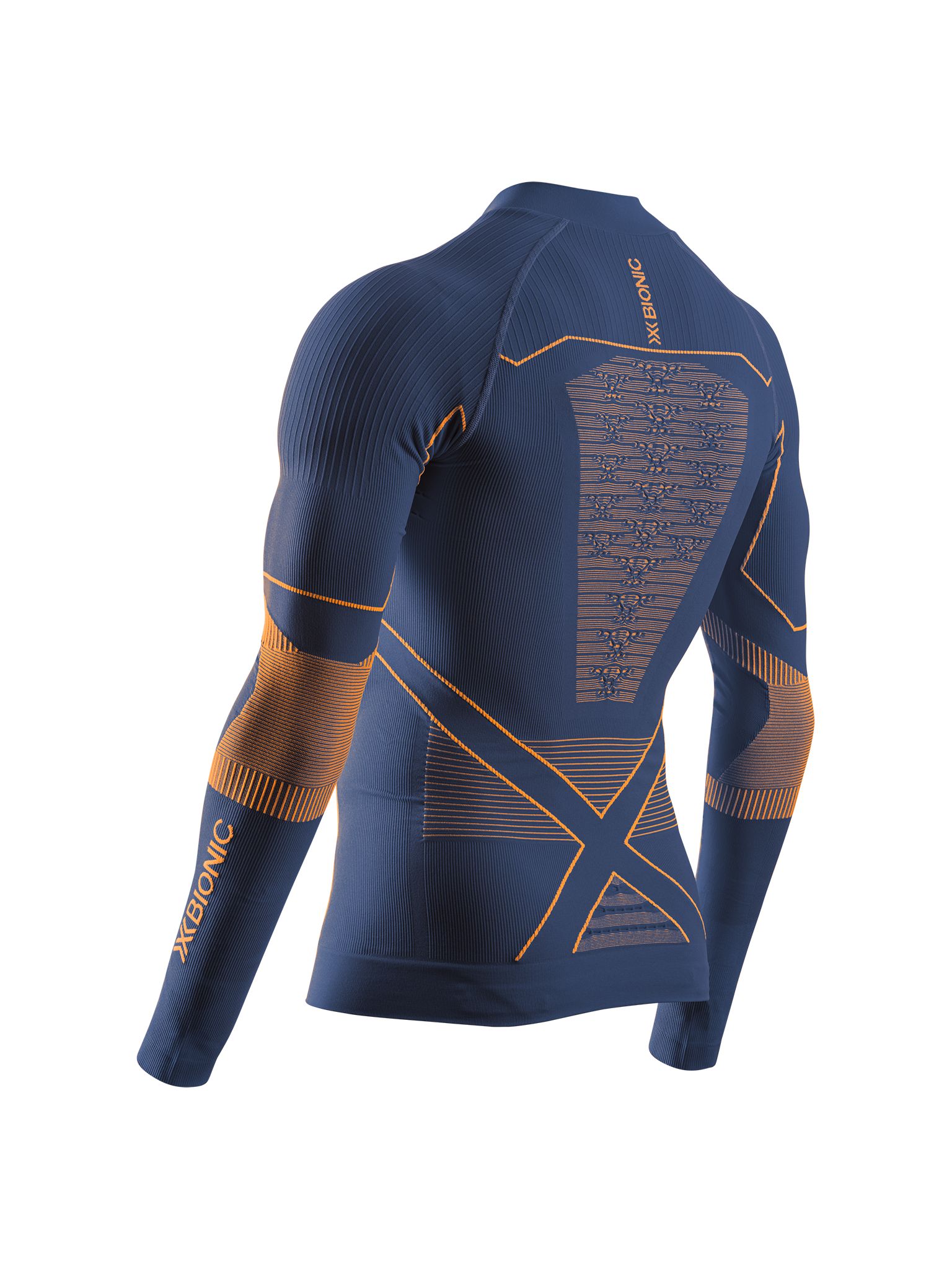 x-socks-energy-accumulator-light-shirt-ls-half-zip-marine-orange image 2