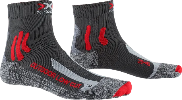 x-socks-trek-outdoor-low-cut-trekkingsocken-anthracite-red-35-38 image 1