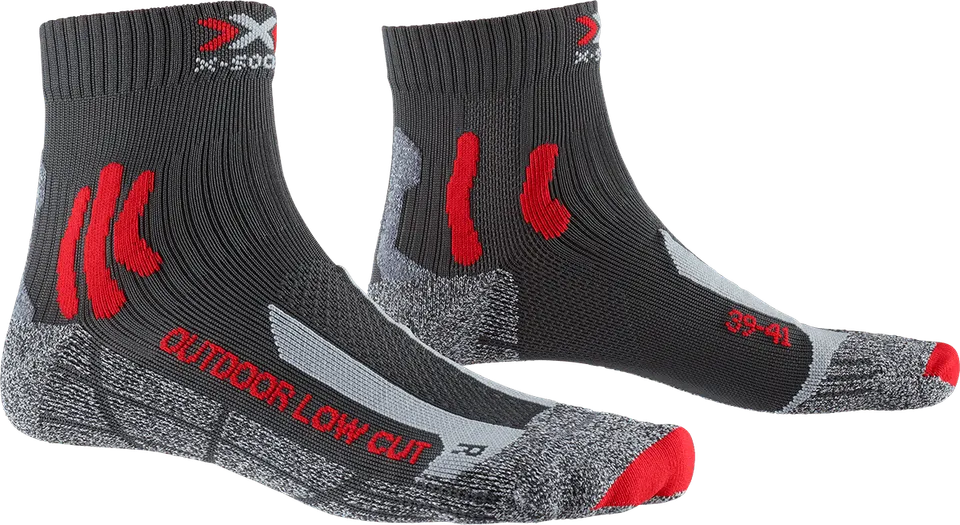 x-socks-trek-outdoor-low-cut-trekkingsocken-anthracite-red-35-38 image 1