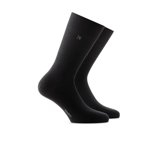 rohner-london-herrensocken-schwarz-kaschmir-baumwolle image 1