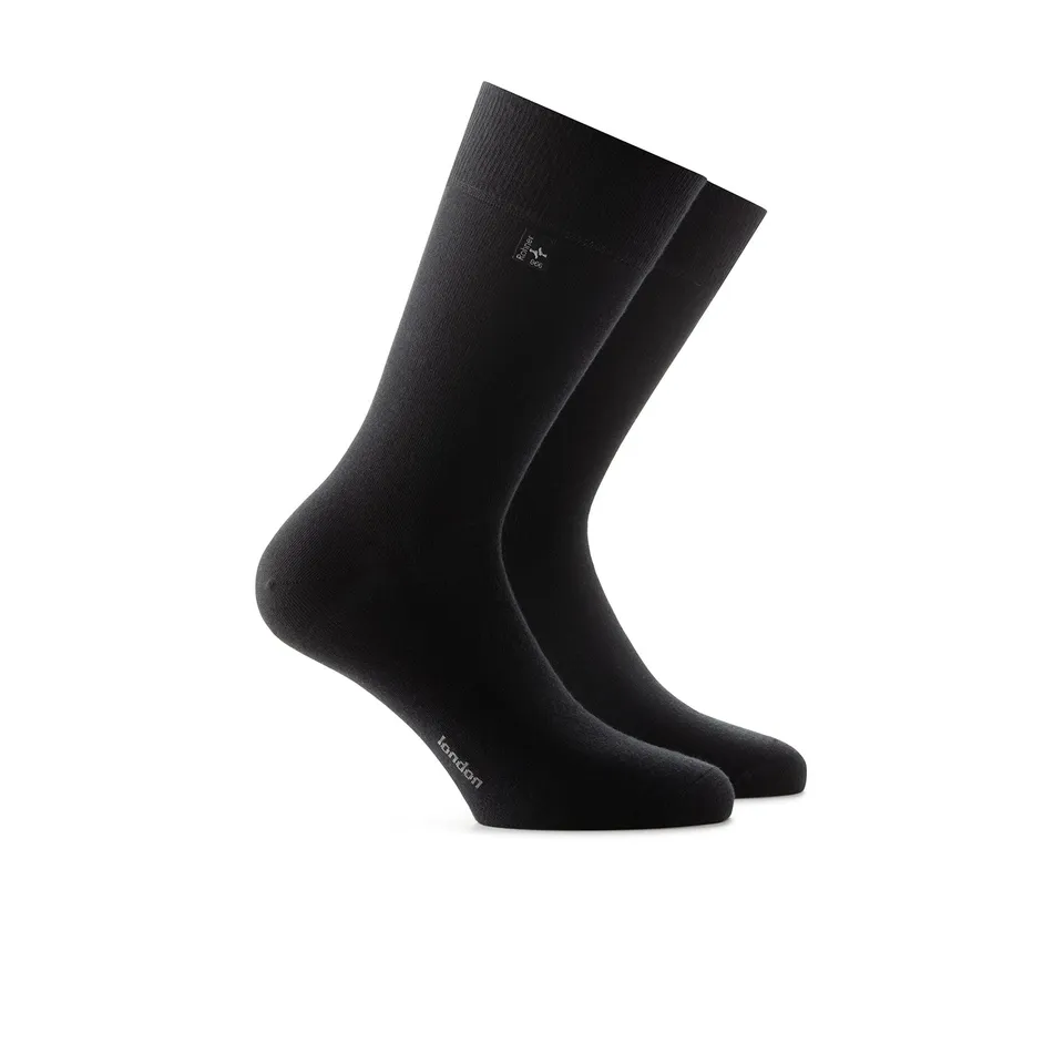 rohner-london-herrensocken-schwarz-kaschmir-baumwolle image 1