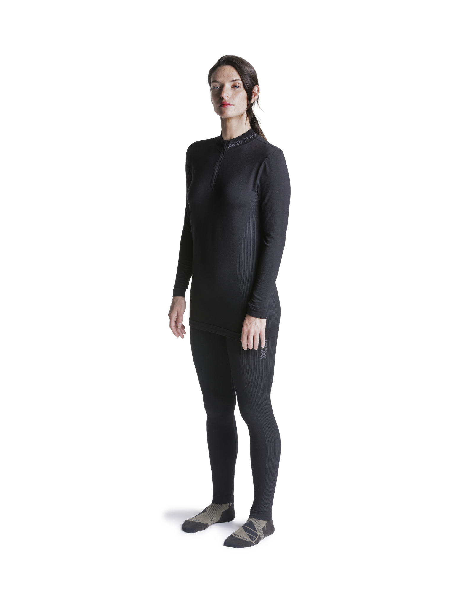 x-bionic-mightywool-shirt-1-2-zip-merino-x-black-damen image 4