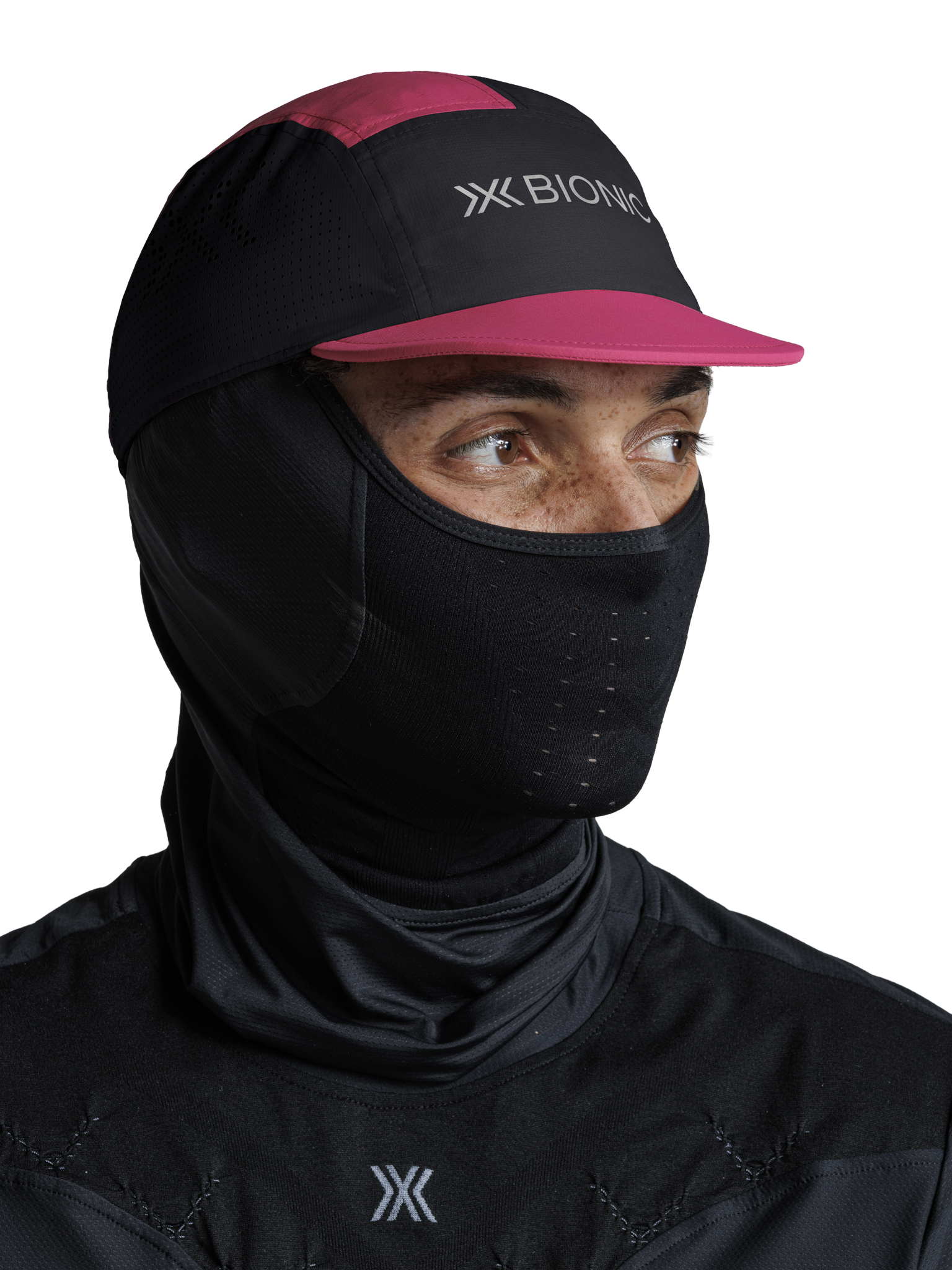 x-socks-running-cap-laufcap-schwarz-pink-atmungsaktiv-uni image 6