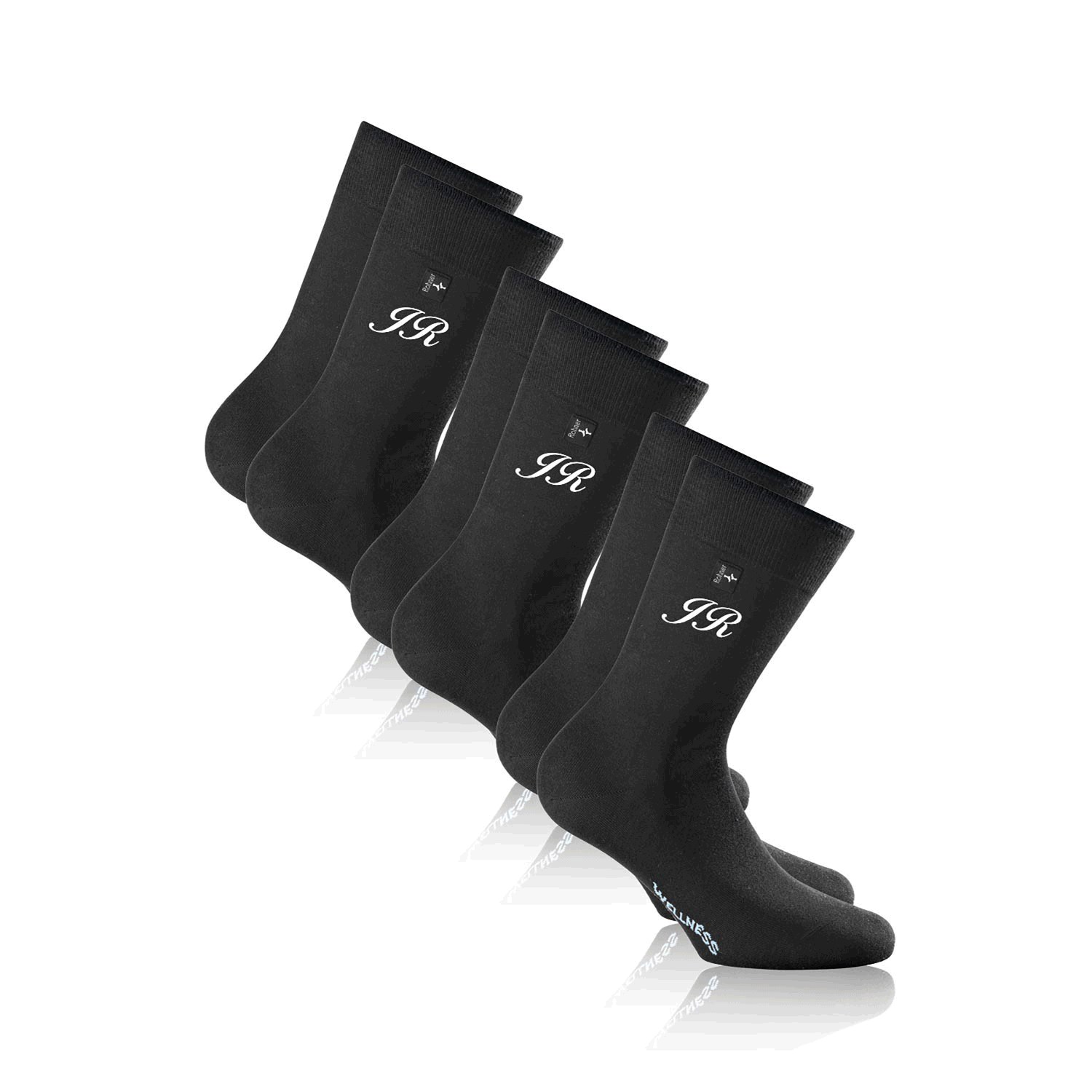 rohner-casual-baumwollsocken-3er-pack-schwarz-initialen image 1