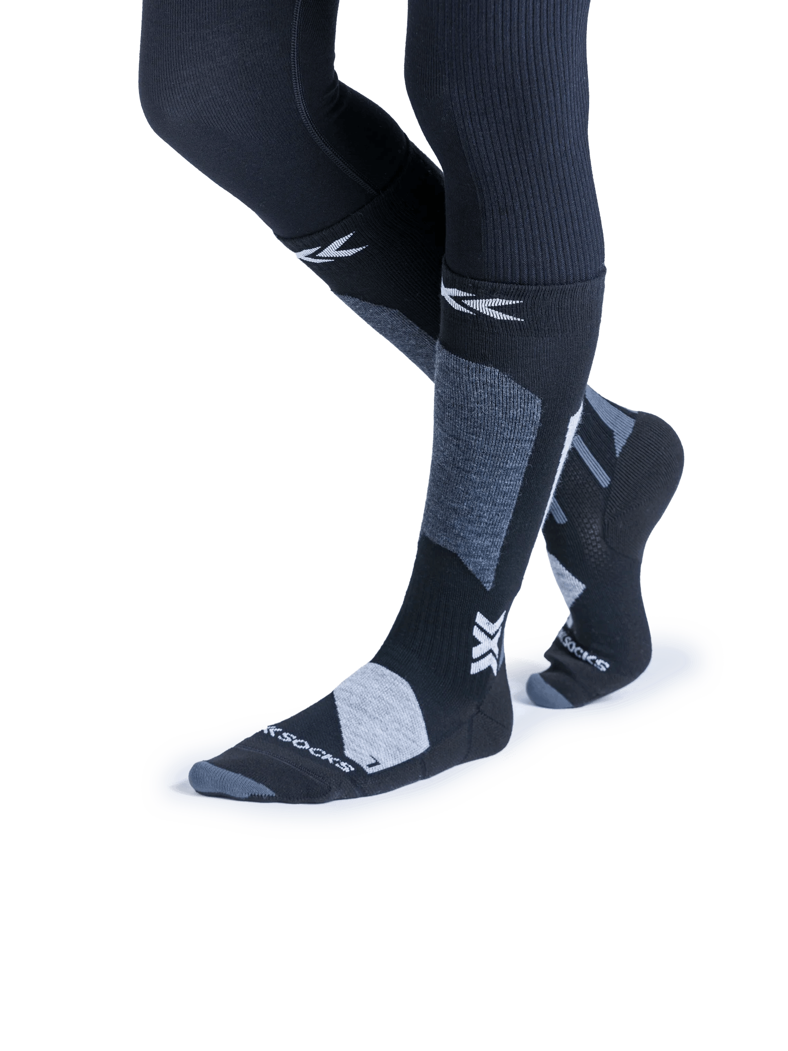x-bionic-ski-discover-otc-jr-skisocken-x-black-light-grey-merino image 2