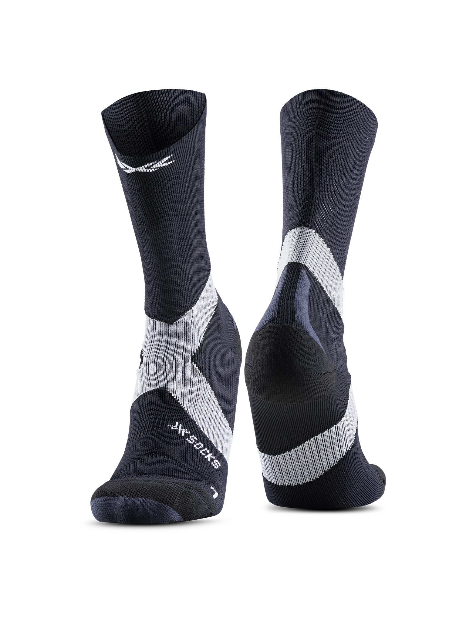 x-socks-bike-expert-crew-radsocken-black-charcoal-merino image 1
