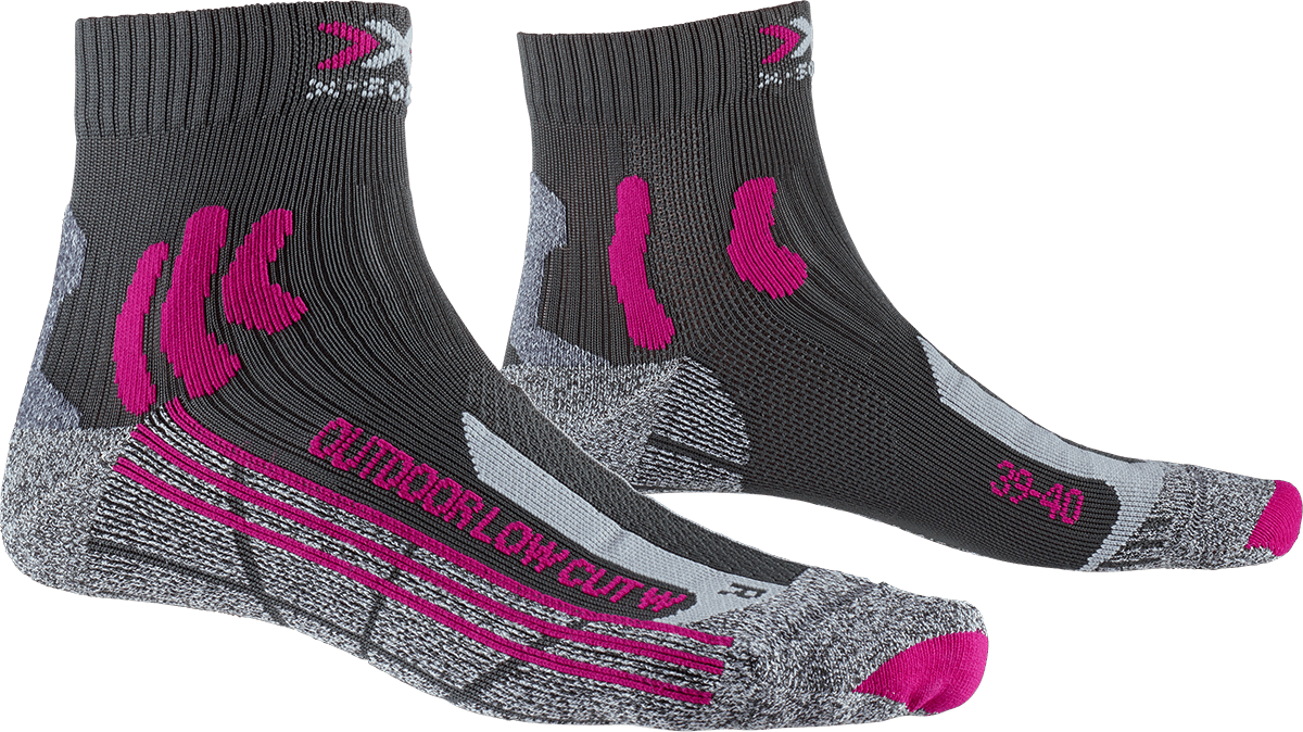 x-socks-trek-outdoor-low-cut-wmn-socken-anthracite-fuchsia-35-36 image 2