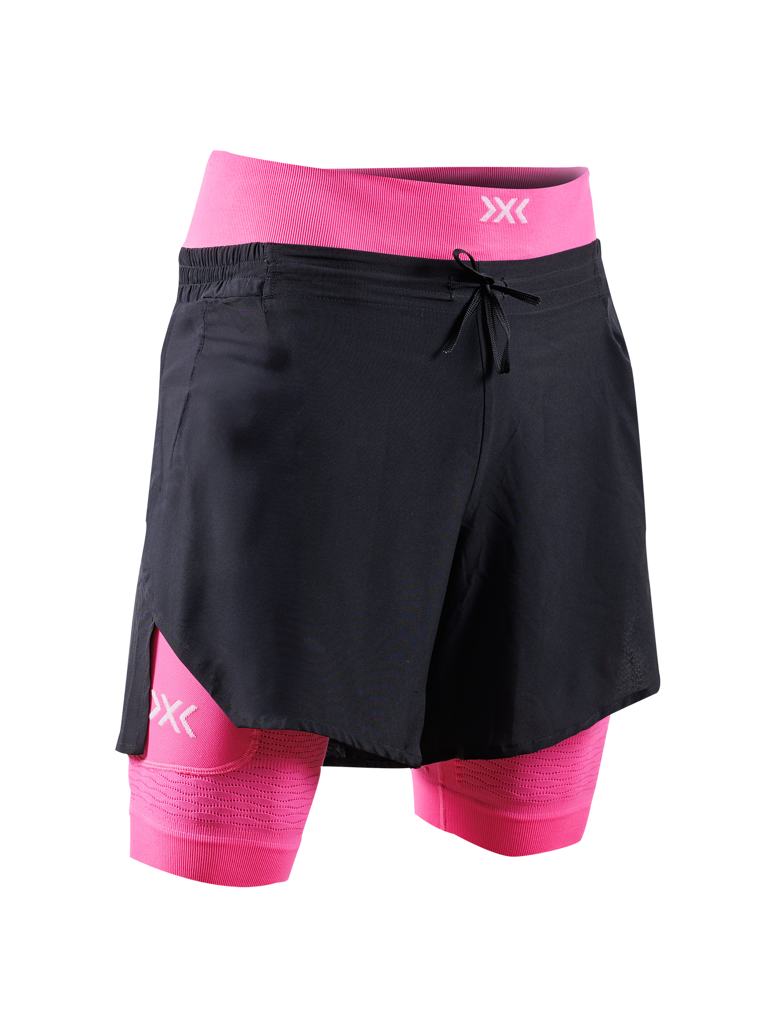 x-bionic-effektor-2in1-shorts-laufshorts-herren-x-black-neo-pink image 1