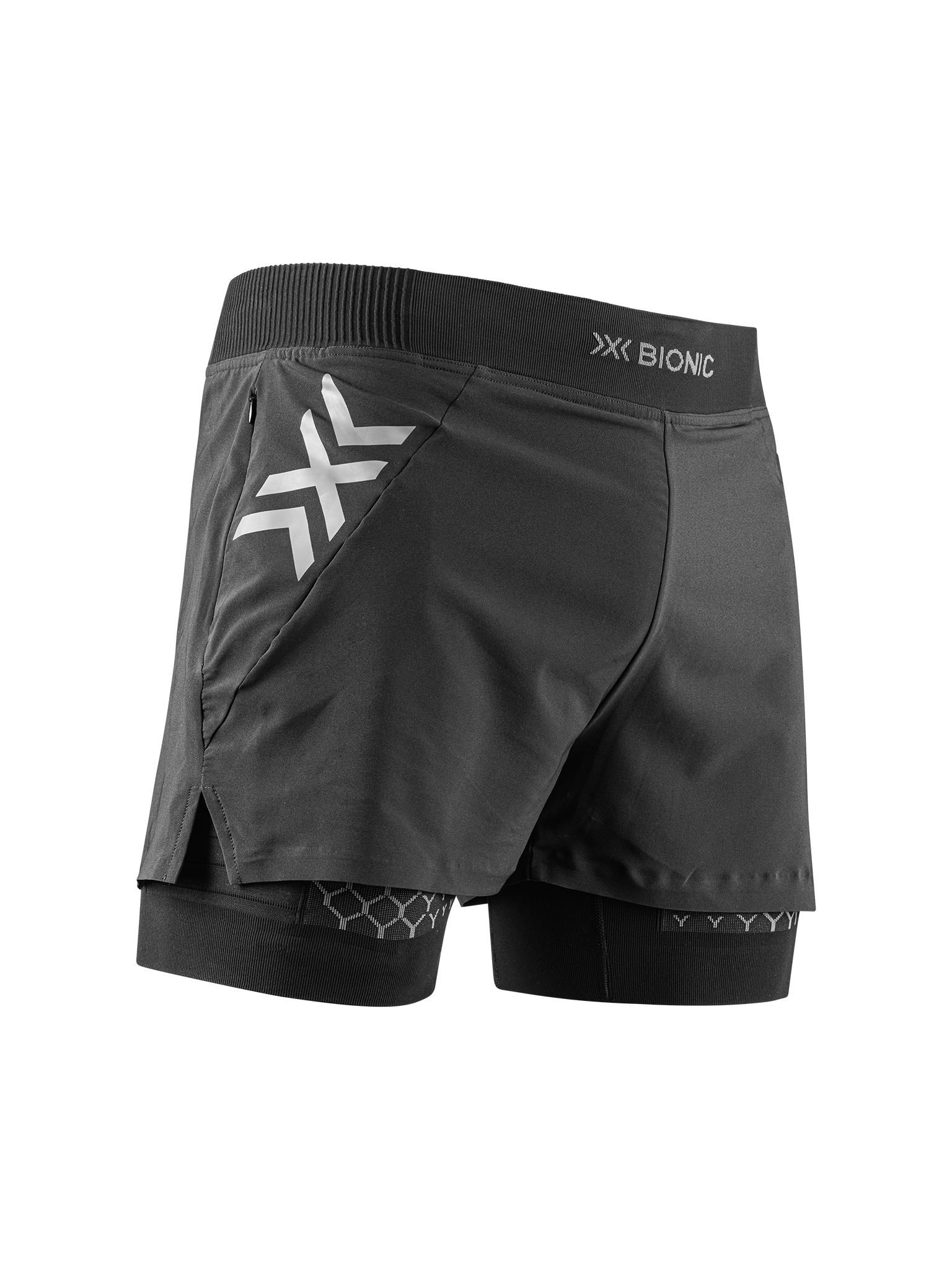 x-socks-twyce-race-2in1-shorts-herren-schwarz-laufhose image 1