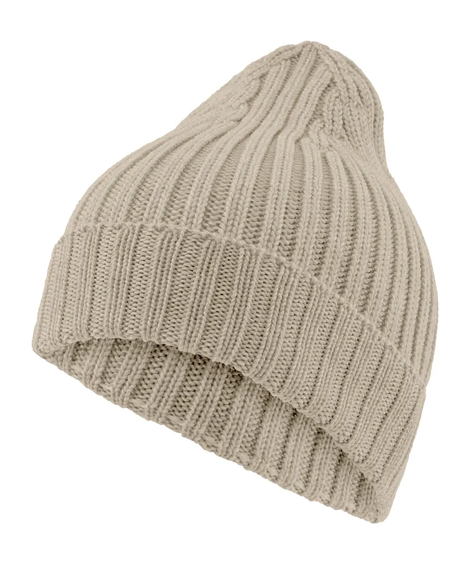 falke-keep-warm-m-tze-beige-melange-merinowolle-unisex image 1
