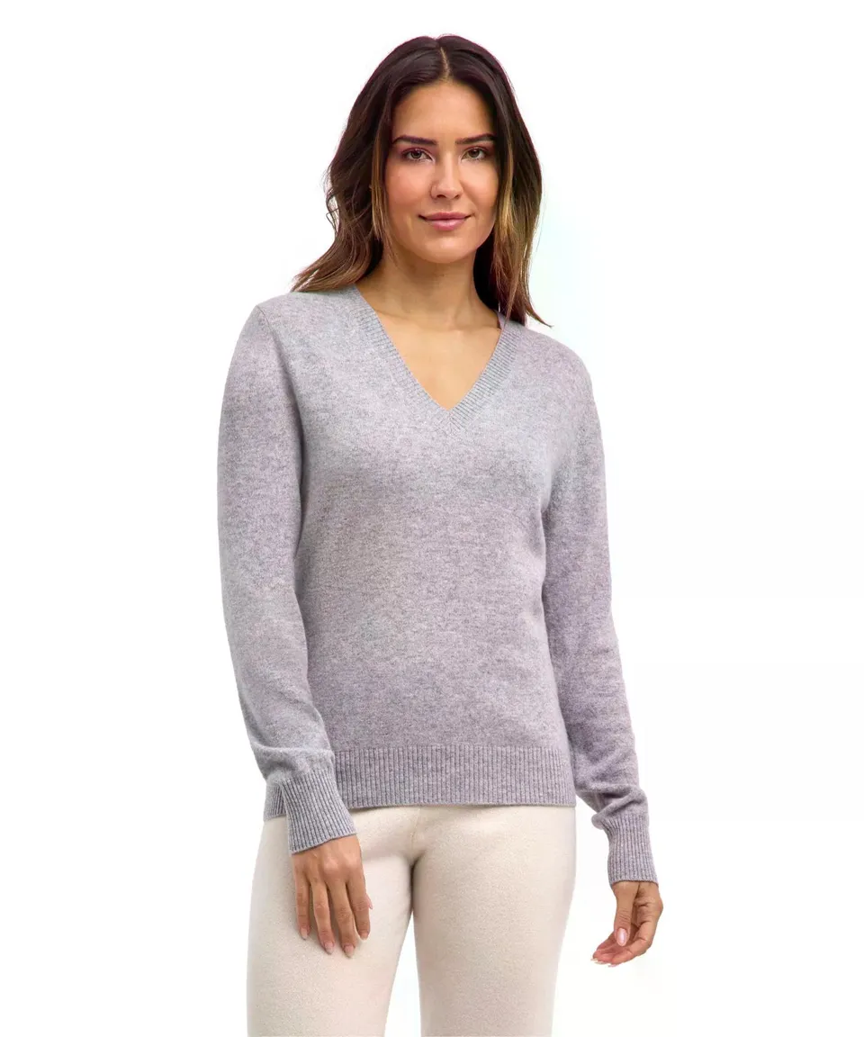 falke-luxury-classic-v-neck-pullover-damen-schwarz-kaschmir image 1