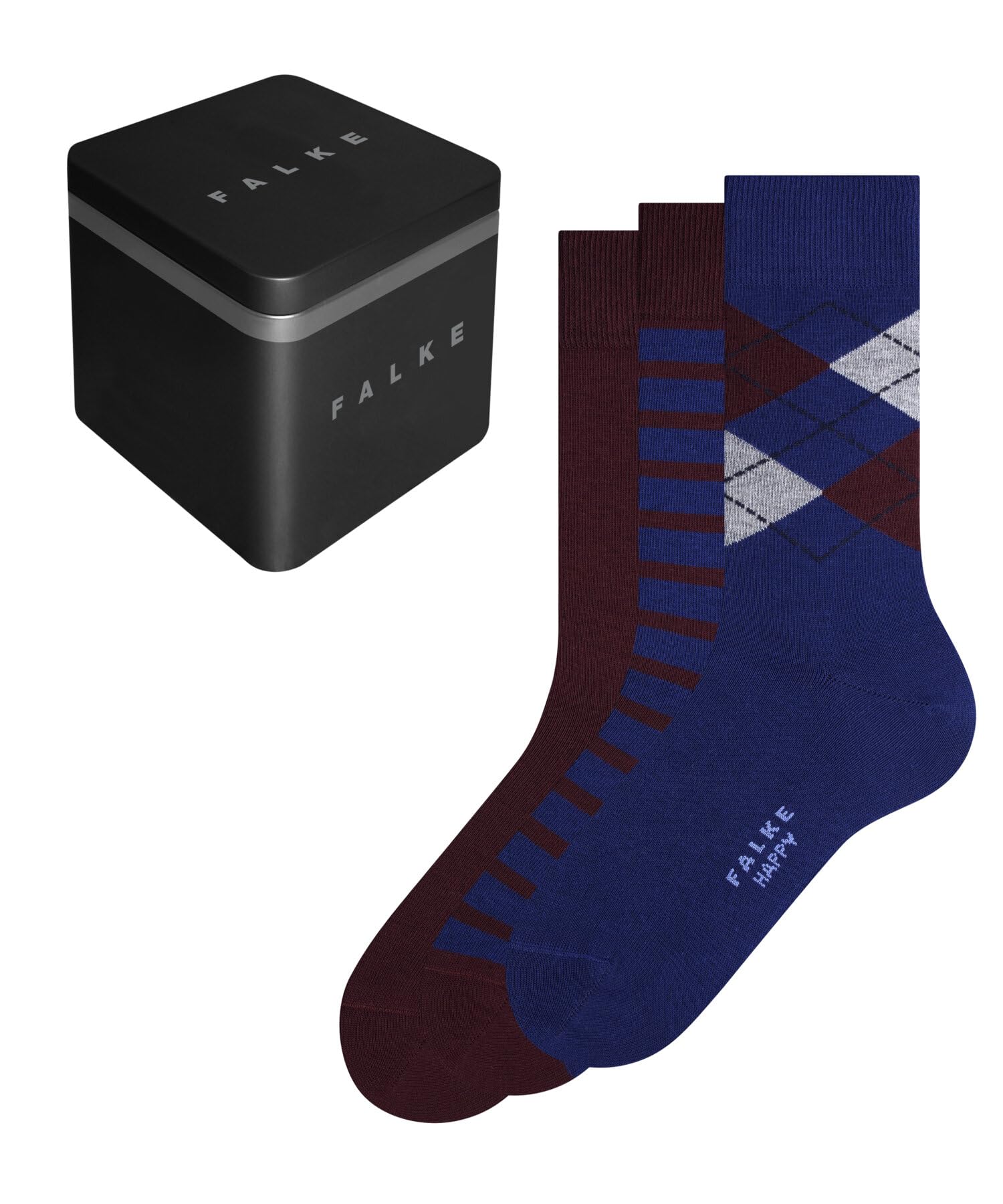 falke-happy-box-mix-herrensocken-3-paar-metallbox-burgundy image 7