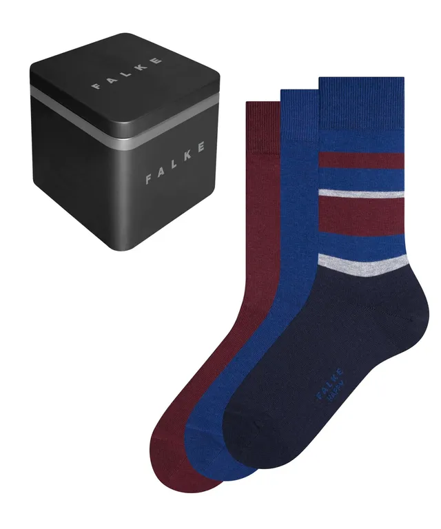 falke-happy-box-mix-herrensocken-3-paar-metallbox-burgundy image 1