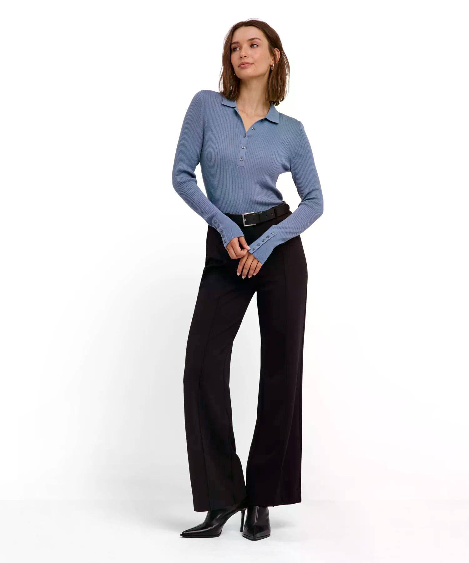 falke-favorites-merino-ultrafine-poloshirt-blau-leicht image 3