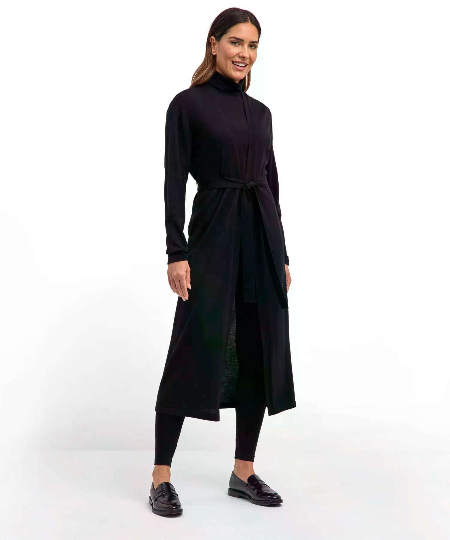 falke-favorites-x-fine-long-strickjacke-damen-schwarz-merinowolle image 2
